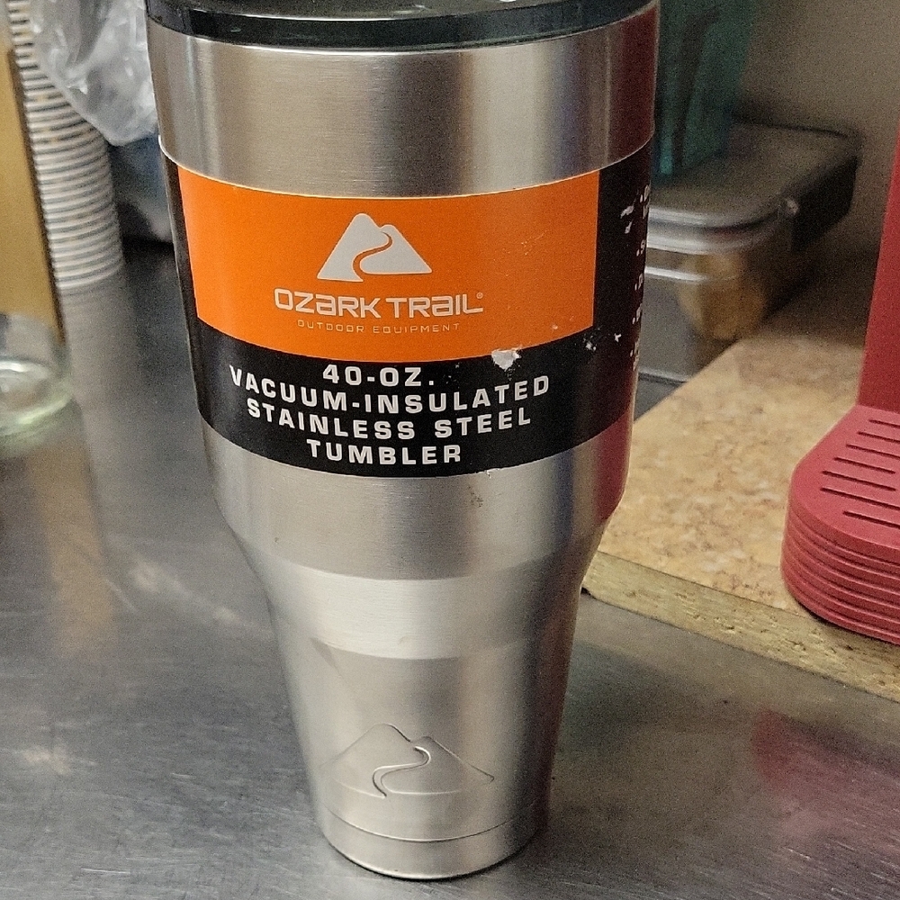 Ozark Trail Silver and Black Tumbler